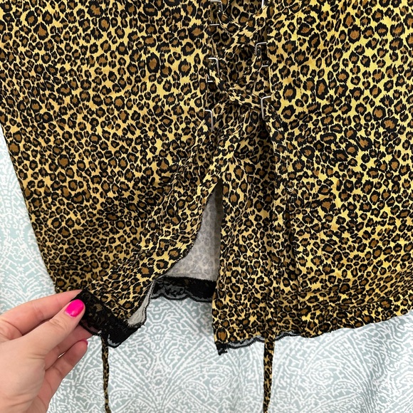 VGUC Tripp NYC Vintage Leopard Corset Lace Pencil Skirt Sz 16 - Picture 4 of 6